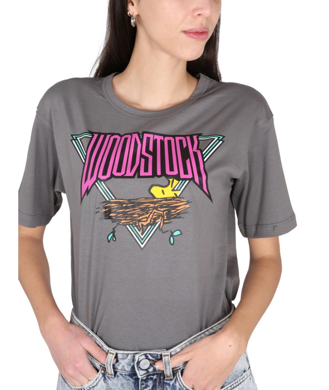 PHILOSOPHY DI LORENZO SERAFINI Серая хлопковая футболка, фото 4