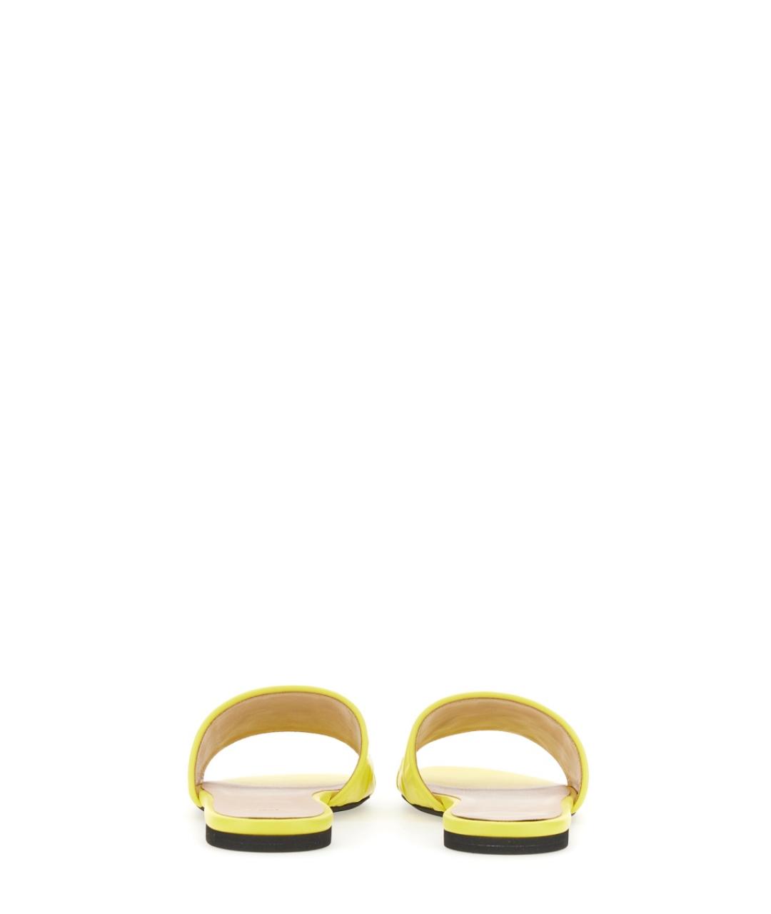 NO. 21 Желтые кожаные шлепанцы, фото 3
