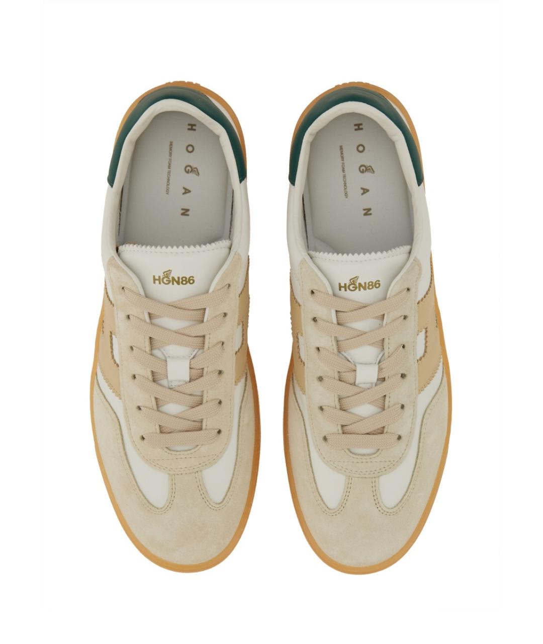 HOGAN Белые кожаные низкие кроссовки / кеды, фото 5