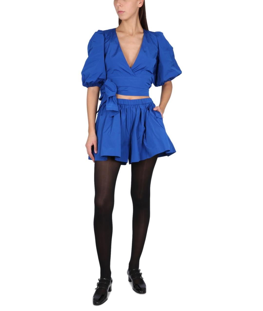 VALENTINO Синяя полиэстеровая блузы, фото 2