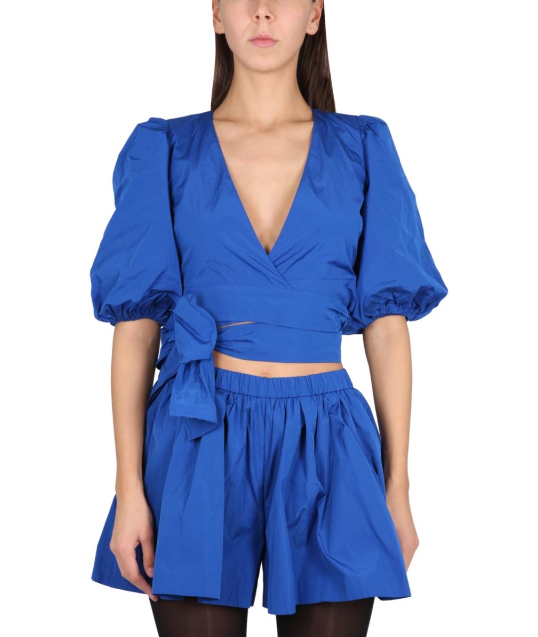 VALENTINO Синяя полиэстеровая блузы, фото 5