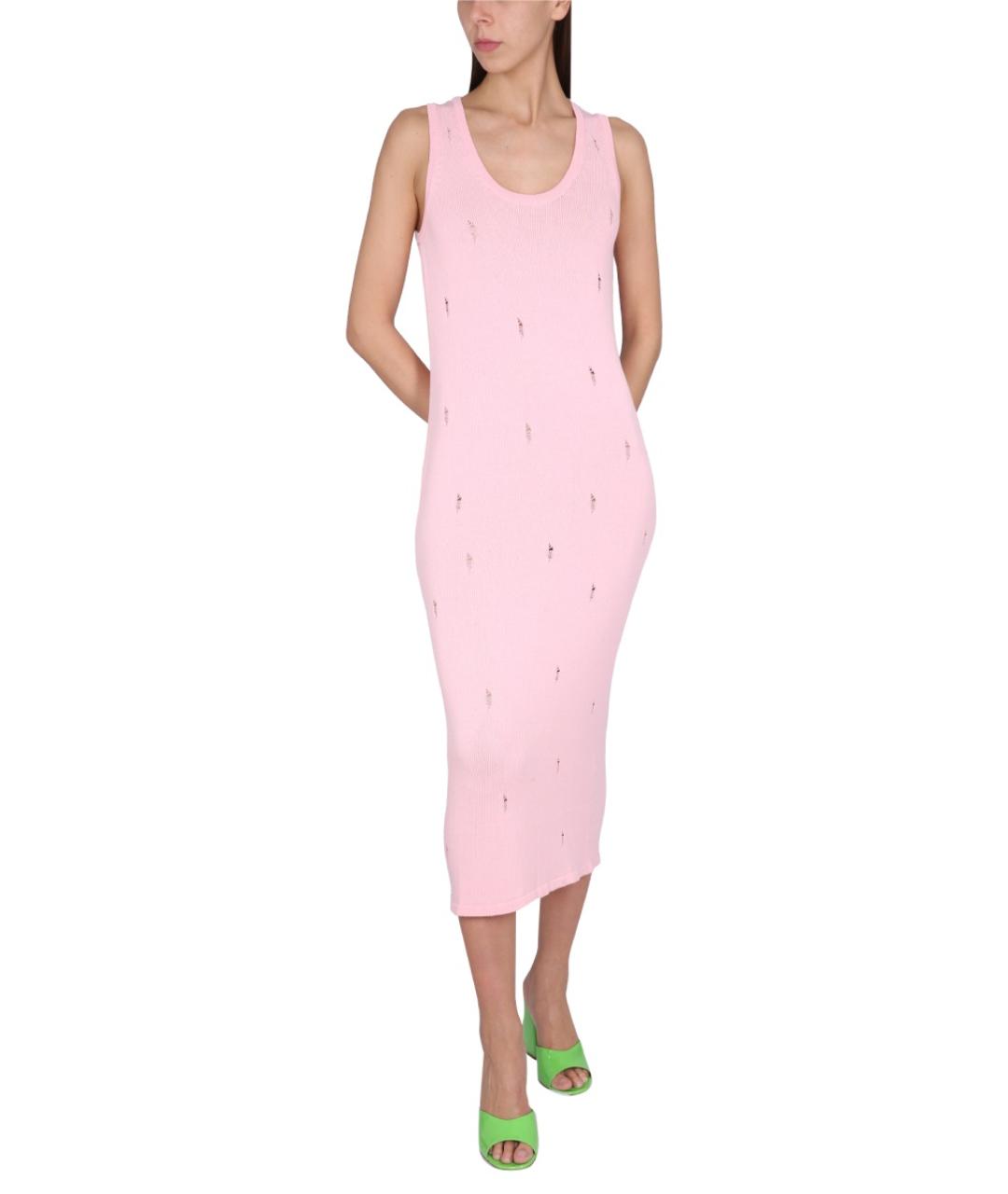 BARROW Розовое вискозное повседневное платье, фото 2