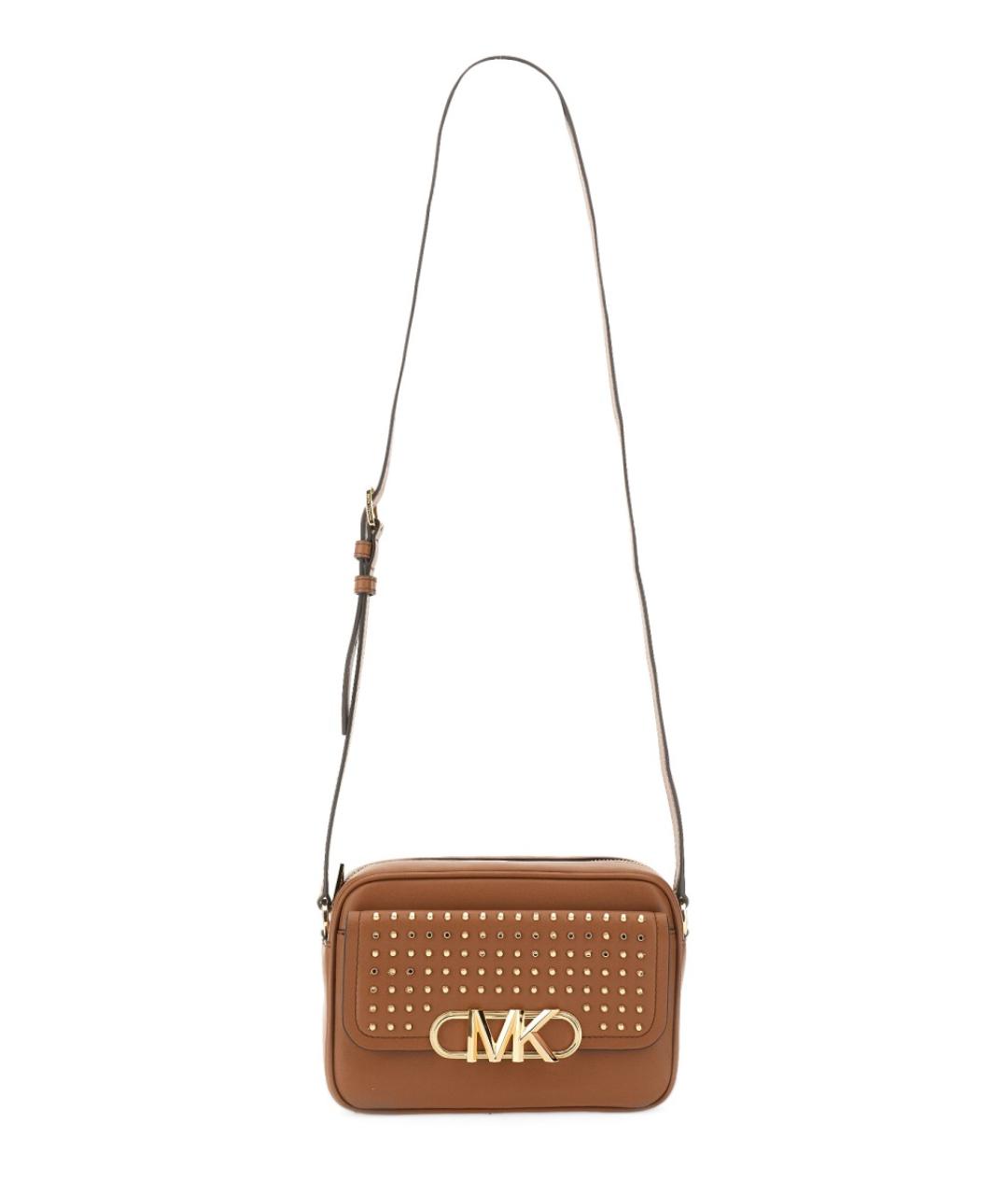 MICHAEL KORS Коричневая кожаная сумка через плечо, фото 3