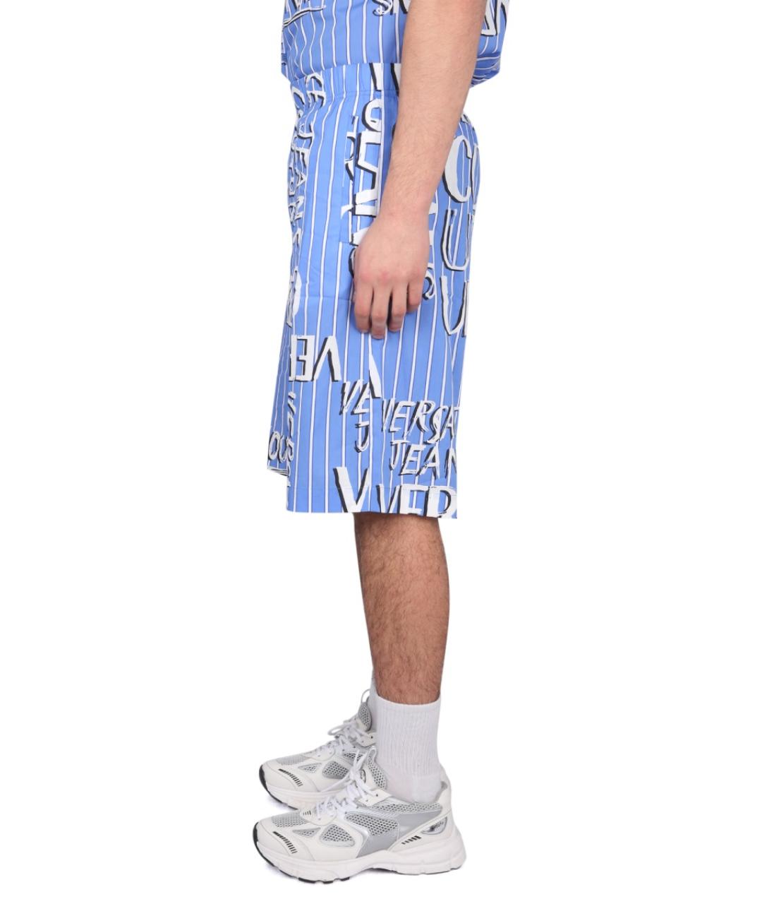 VERSACE JEANS COUTURE Голубые хлопковые шорты, фото 4