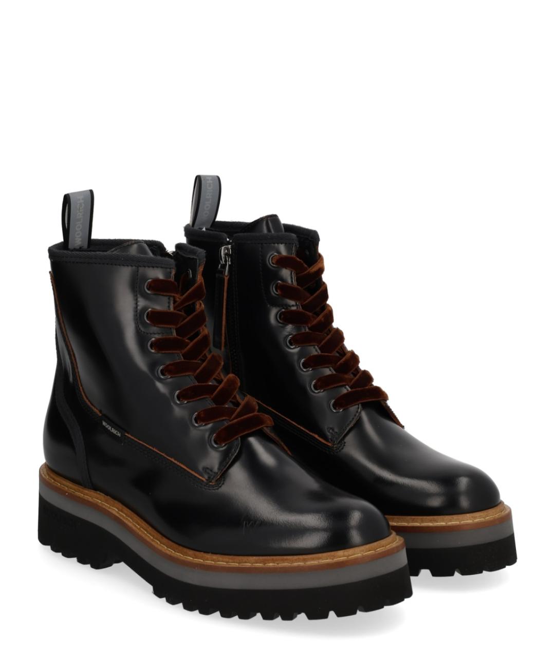 WOOLRICH Черные кожаные ботинки, фото 2