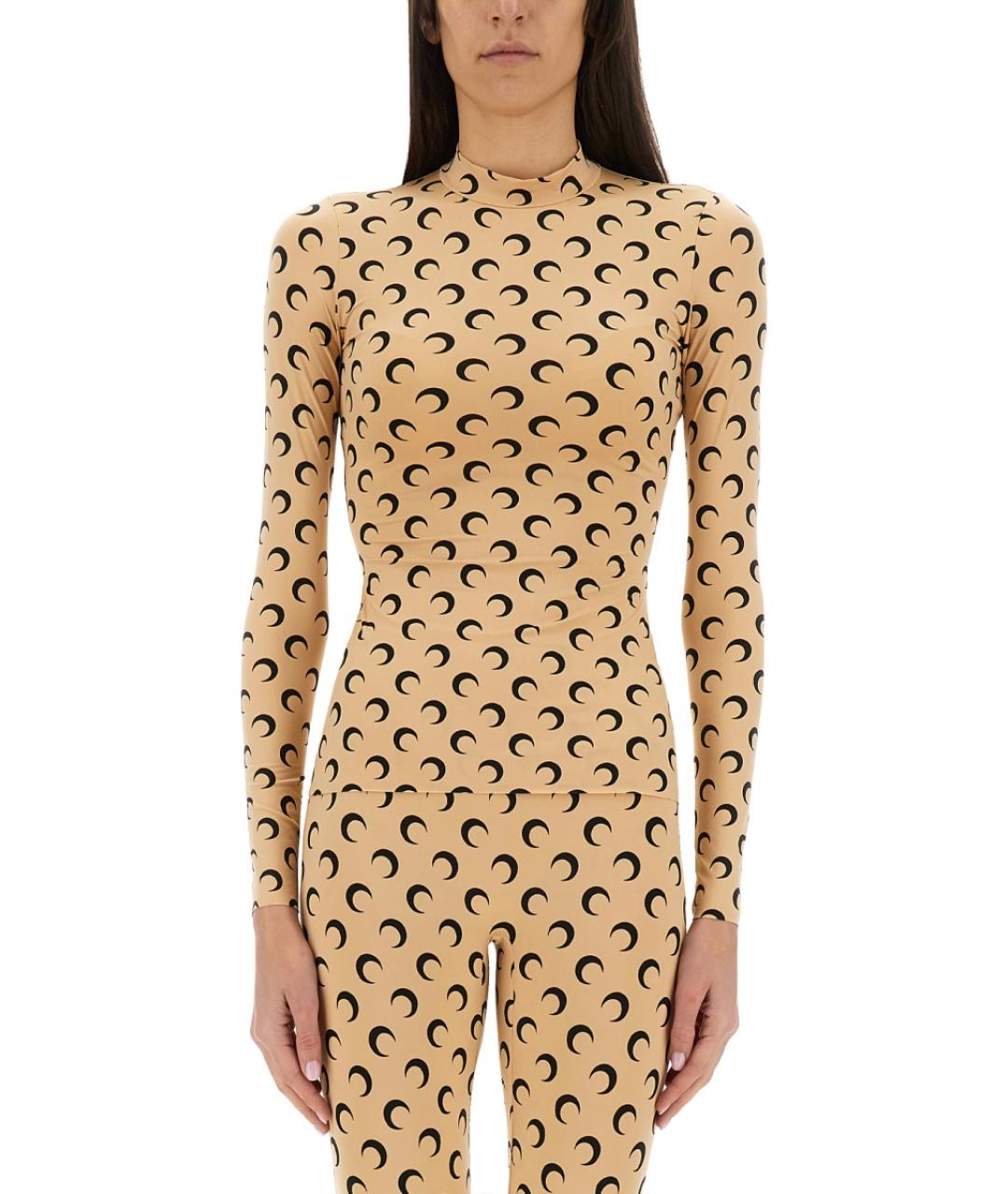 MARINE SERRE Бежевая полиамидовая водолазка, фото 5