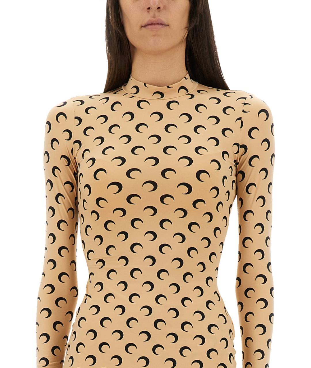 MARINE SERRE Бежевая полиамидовая водолазка, фото 4