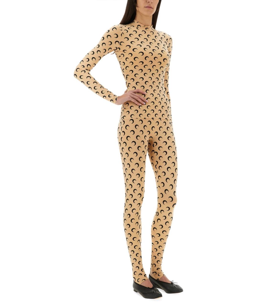 MARINE SERRE Бежевая полиамидовая водолазка, фото 2