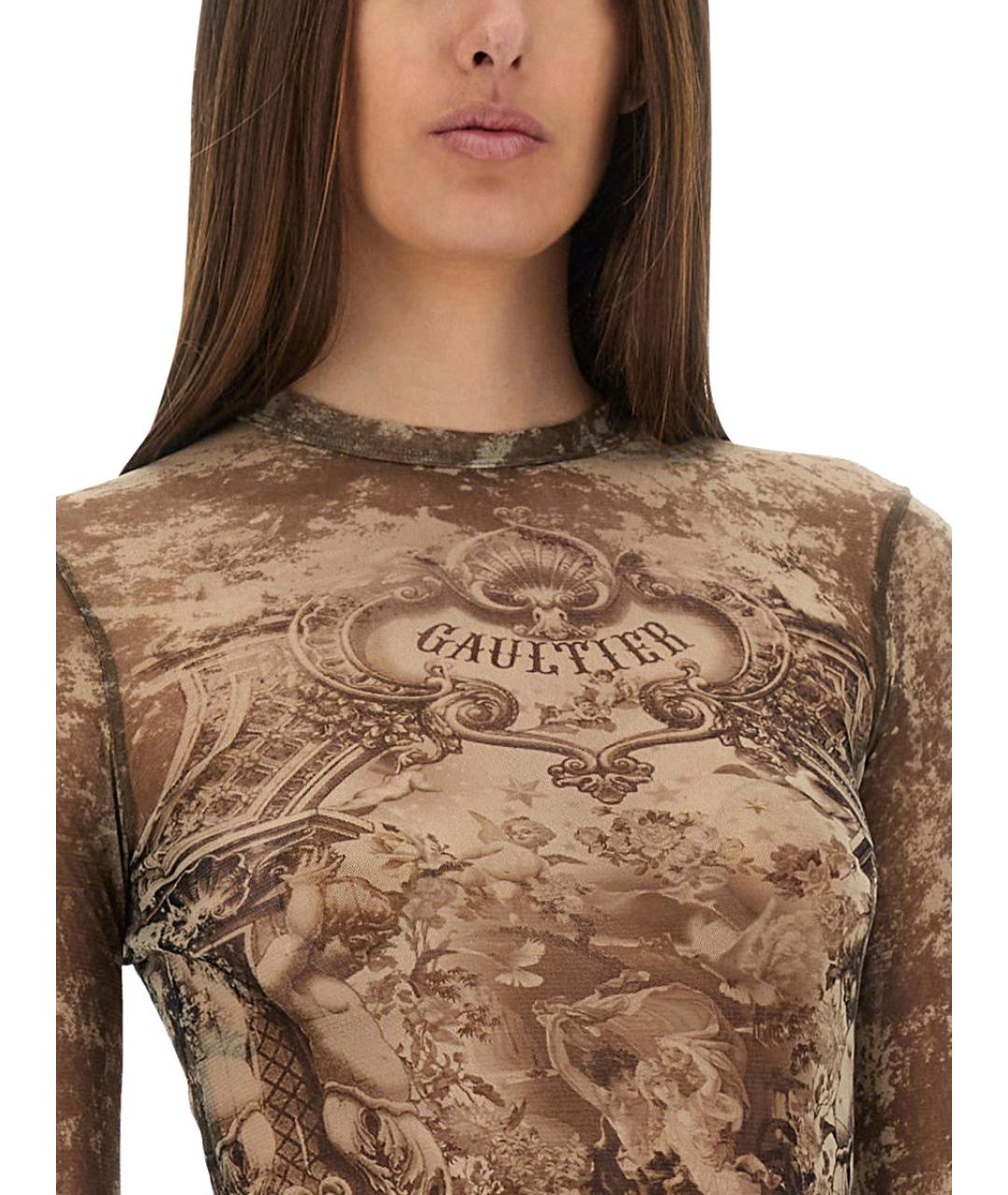 JEAN PAUL GAULTIER Бежевая полиамидовая водолазка, фото 4