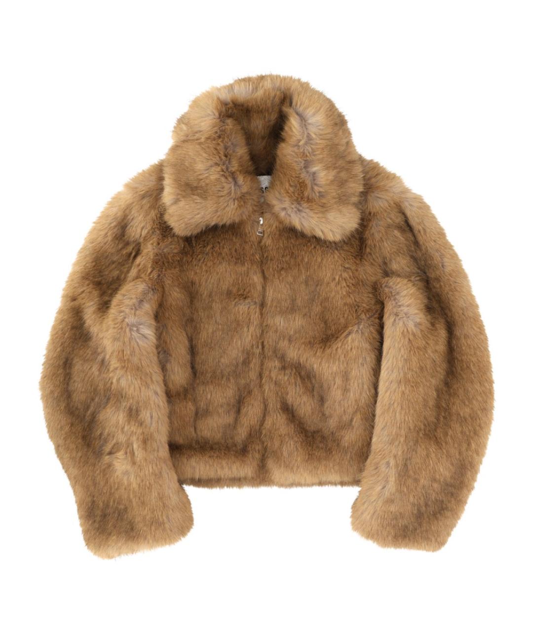 MSGM Бежевая полиэстеровая шуба, фото 1