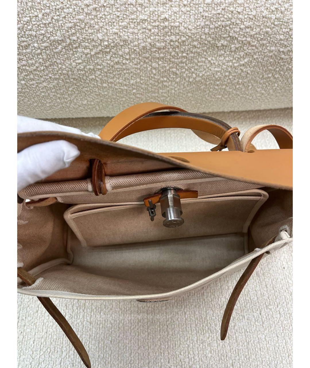 HERMES Оранжевая сумка с короткими ручками, фото 4