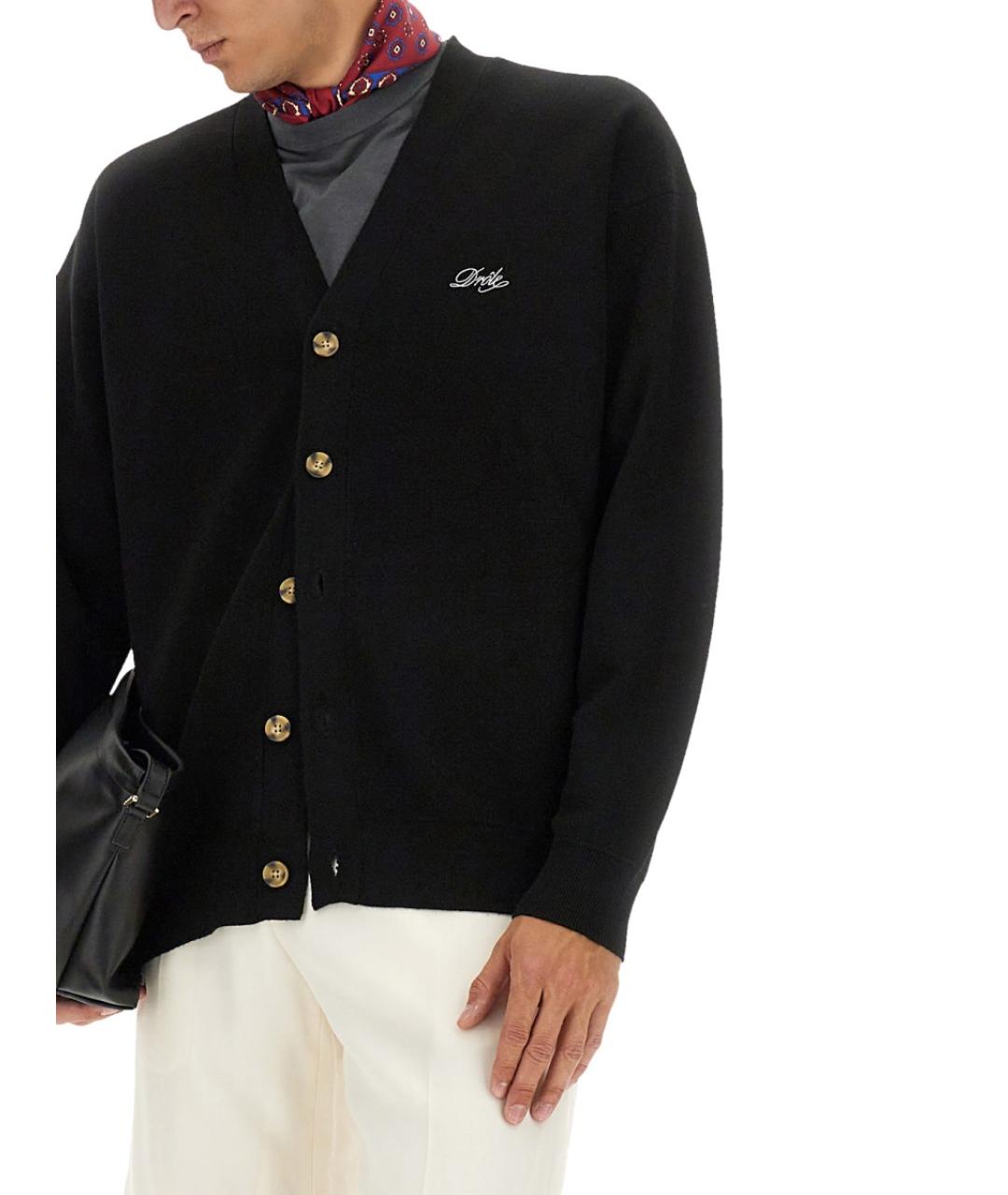Drole de Monsieur Черный шерстяной кардиган, фото 3