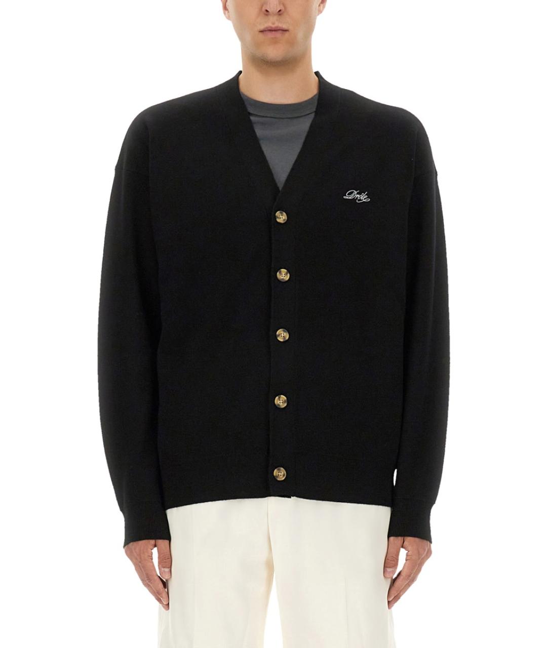 Drole de Monsieur Черный шерстяной кардиган, фото 4