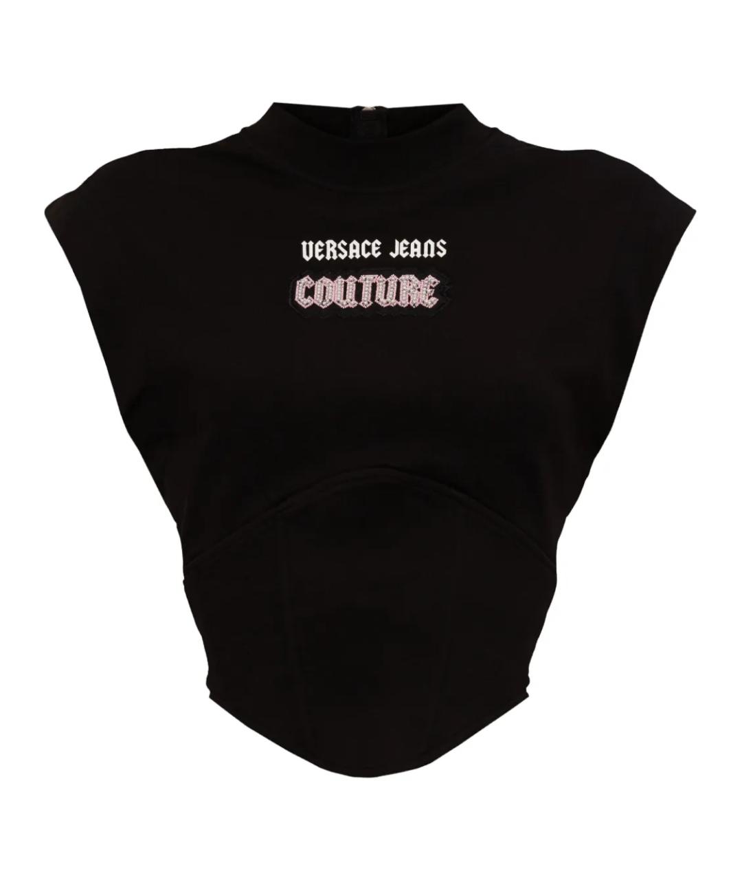 VERSACE JEANS COUTURE Черная хлопковая майка, фото 1
