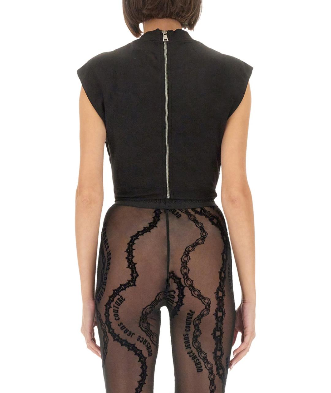 VERSACE JEANS COUTURE Черная хлопковая майка, фото 3