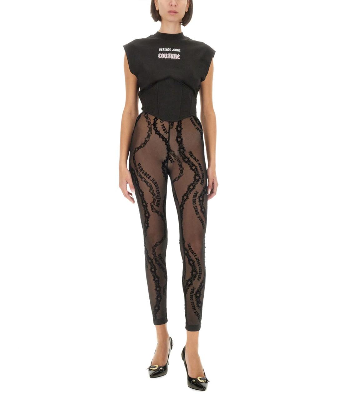 VERSACE JEANS COUTURE Черная хлопковая майка, фото 2