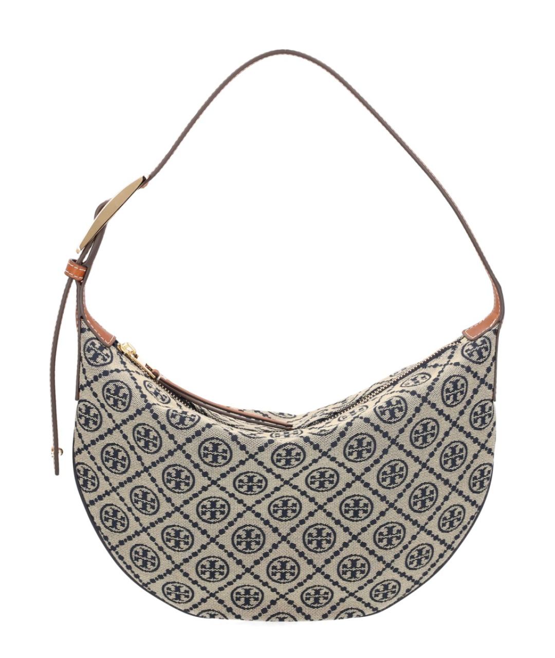 TORY BURCH Синяя хлопковая сумка с короткими ручками, фото 1