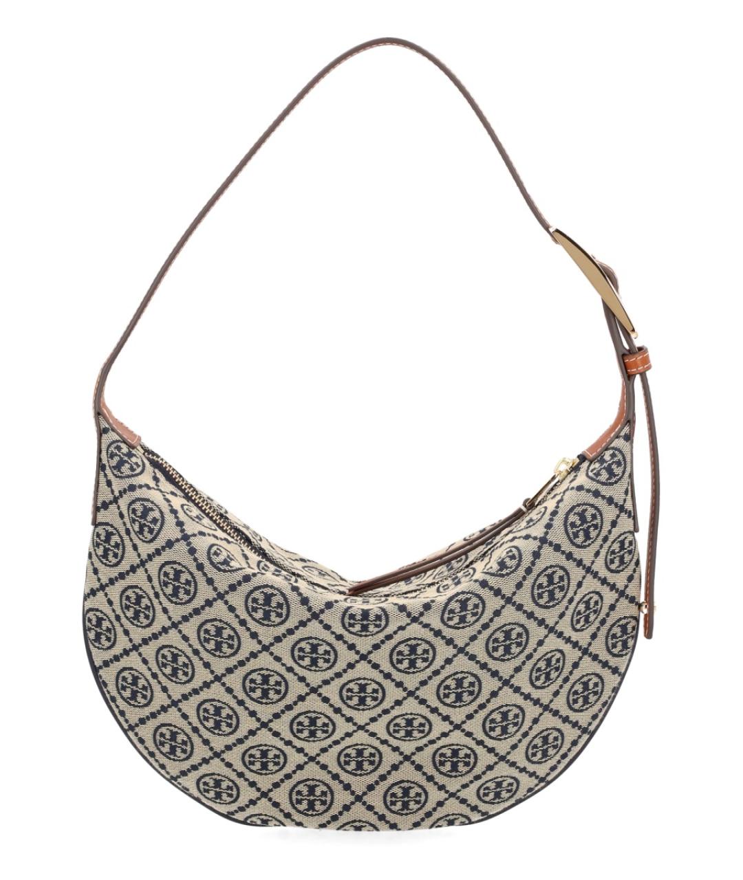 TORY BURCH Синяя хлопковая сумка с короткими ручками, фото 3