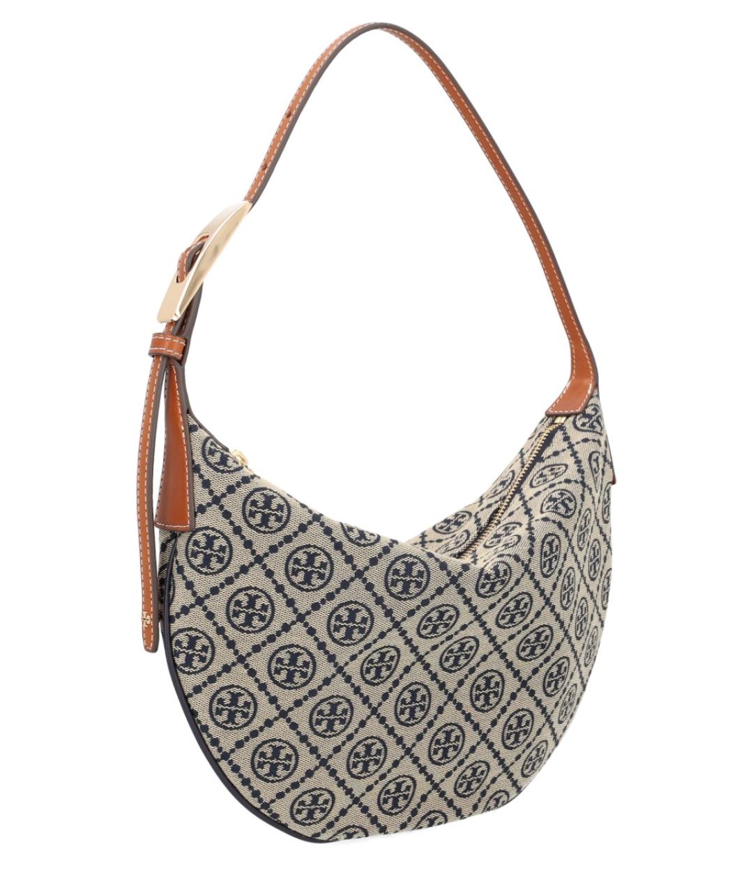 TORY BURCH Синяя хлопковая сумка с короткими ручками, фото 2