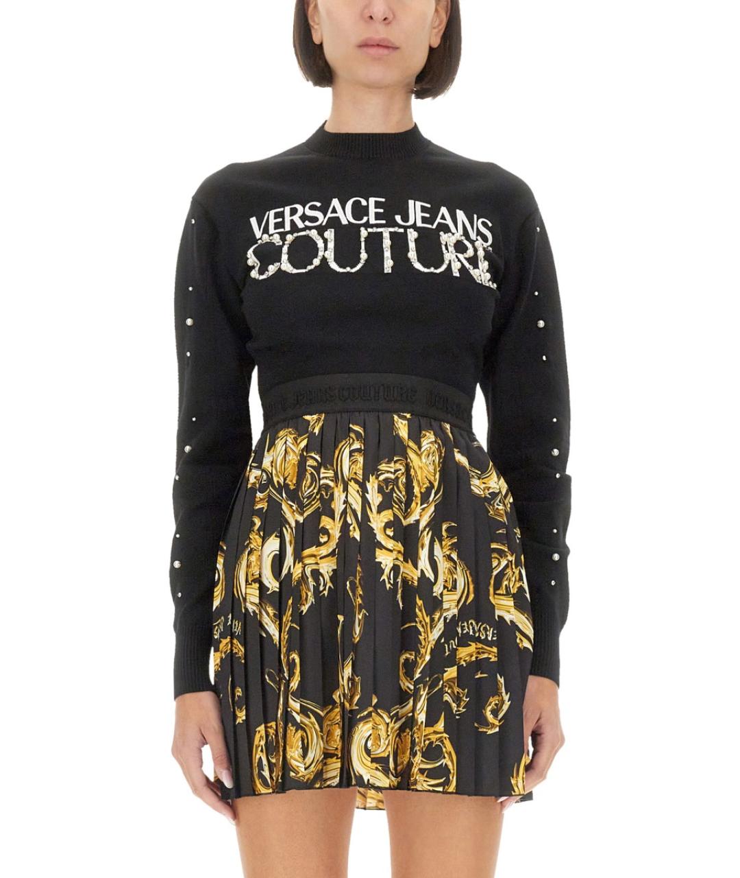 VERSACE JEANS COUTURE Черный полиэстеровый джемпер / свитер, фото 5