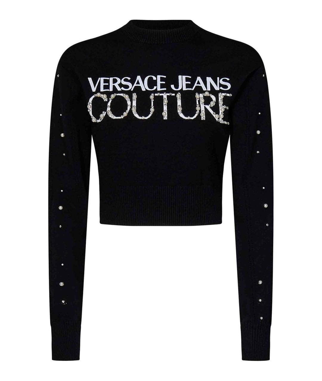 VERSACE JEANS COUTURE Черный полиэстеровый джемпер / свитер, фото 1