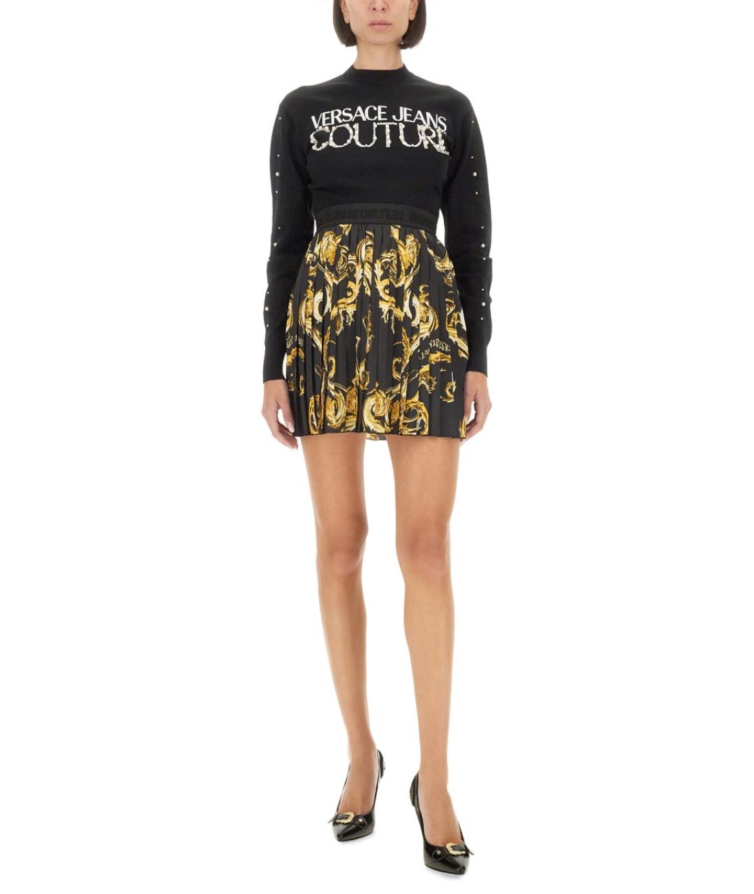 VERSACE JEANS COUTURE Черный полиэстеровый джемпер / свитер, фото 2