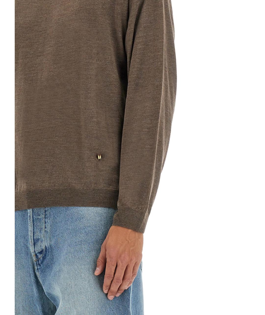 MOSCHINO Коричневый шерстяной джемпер / свитер, фото 4