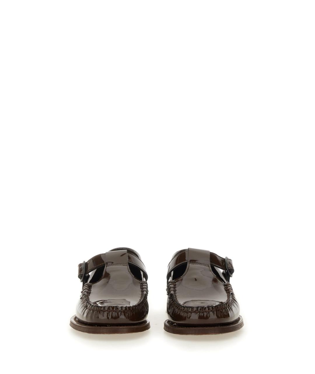 HEREU Коричневые мокасины из лакированной кожи, фото 4