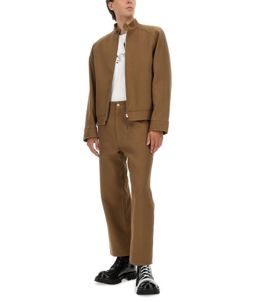 MOSCHINO Коричневые хлопковые повседневные брюки, фото 2