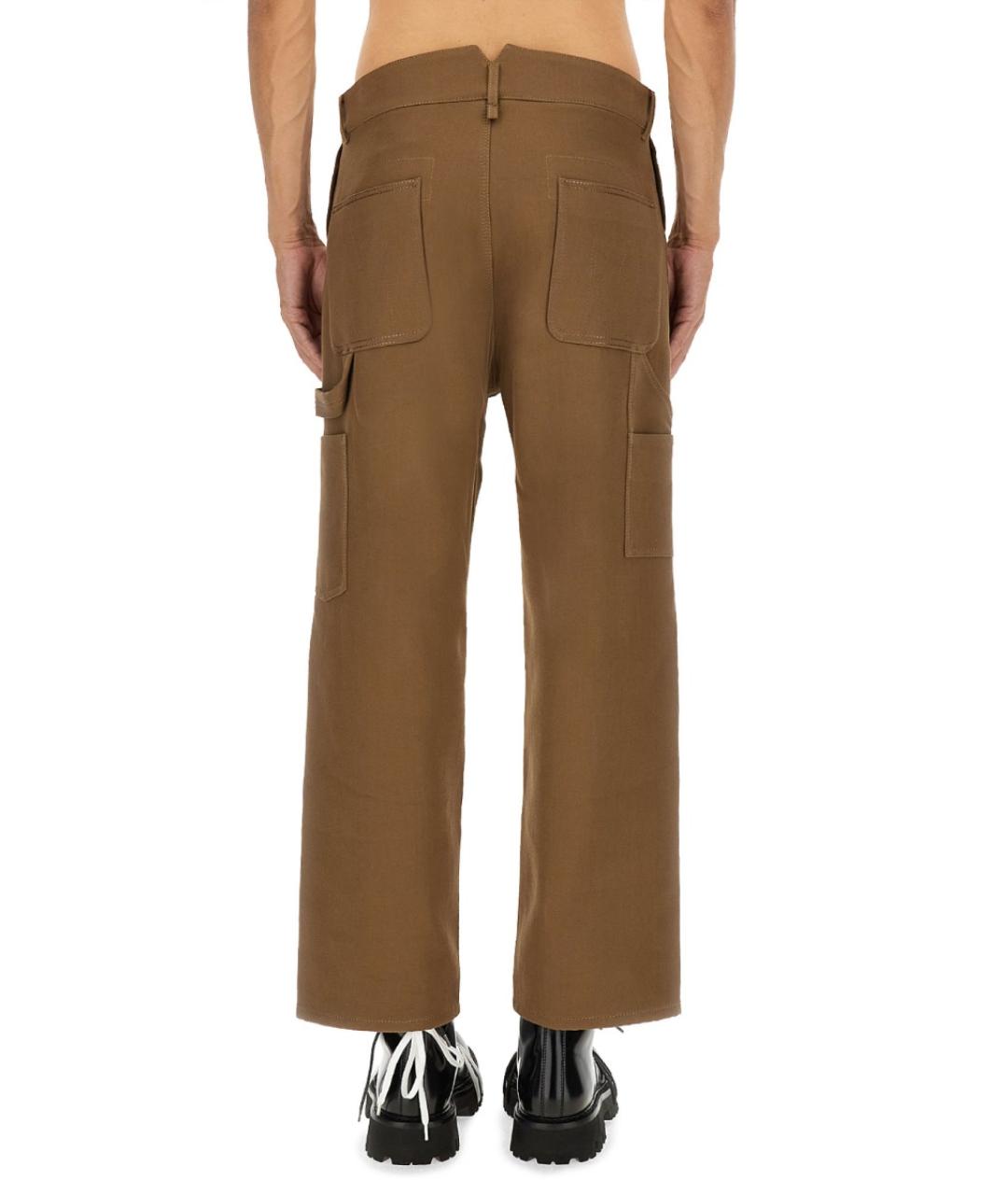 MOSCHINO Коричневые хлопковые повседневные брюки, фото 3