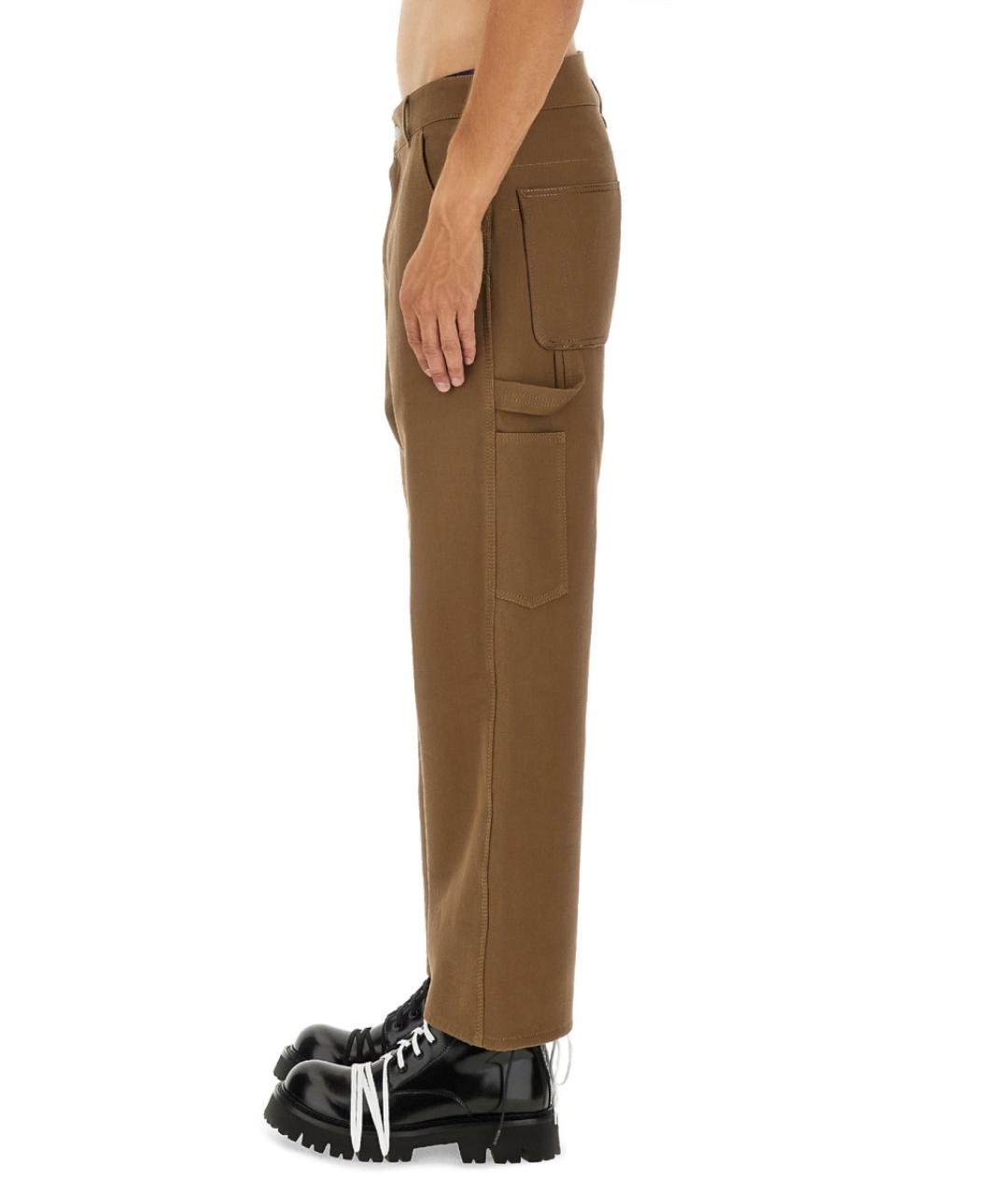 MOSCHINO Коричневые хлопковые повседневные брюки, фото 4