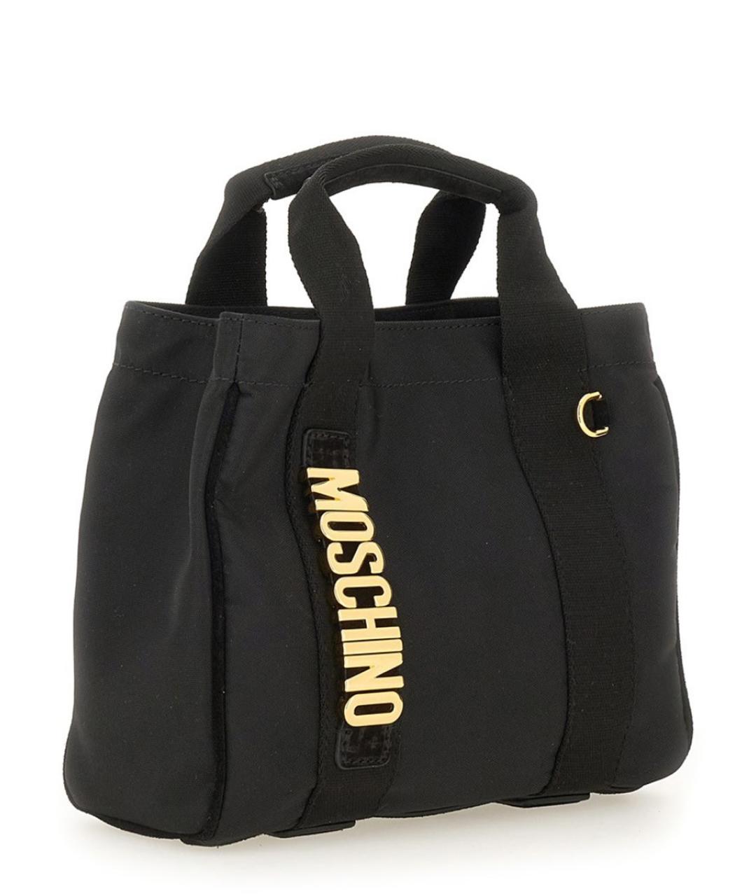 MOSCHINO Черная синтетическая сумка тоут, фото 4