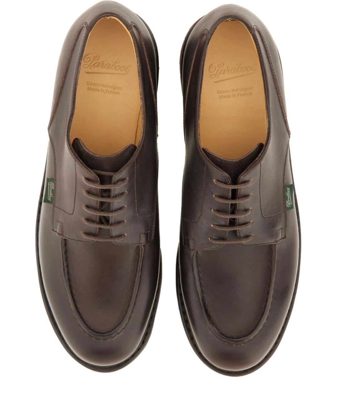 PARABOOT Коричневые кожаные низкие ботинки, фото 6