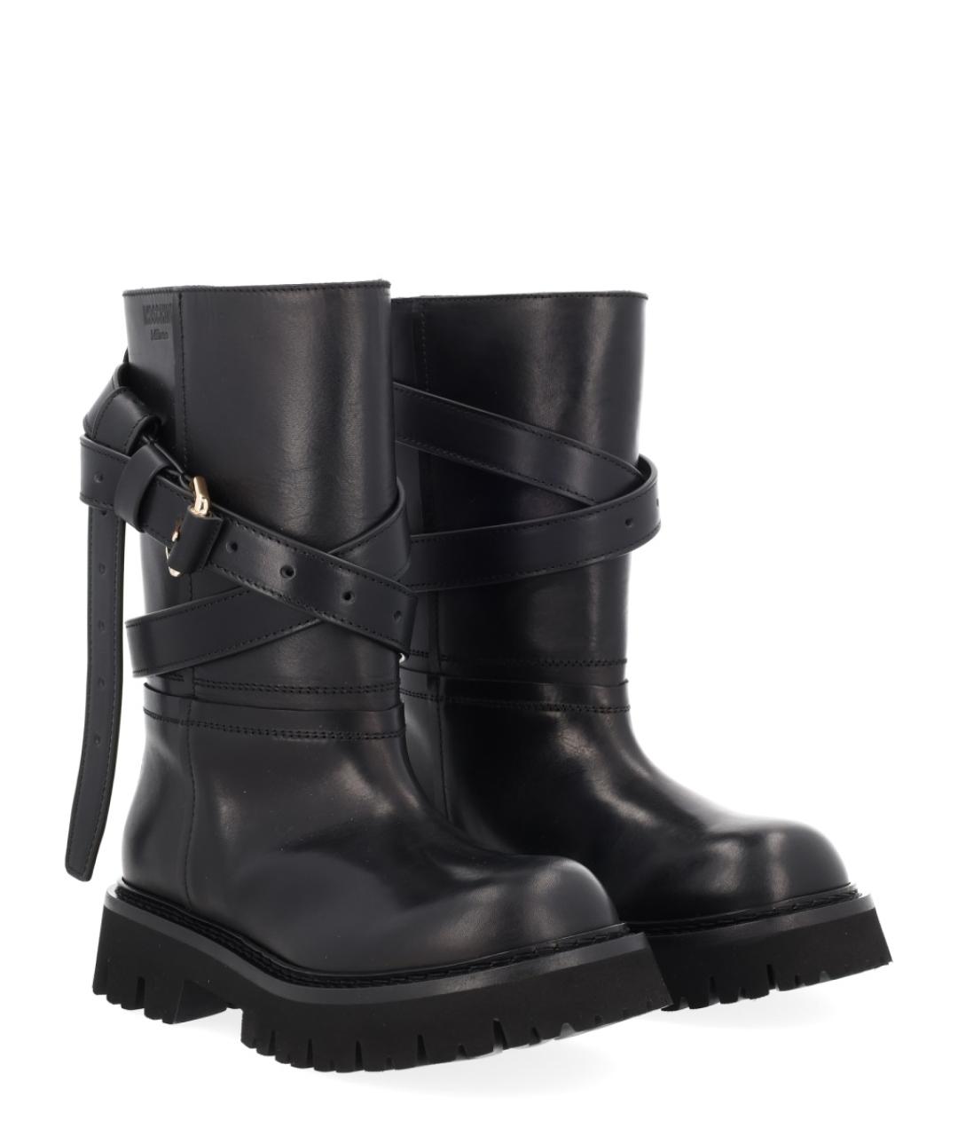 MOSCHINO Черные кожаные ботинки, фото 2