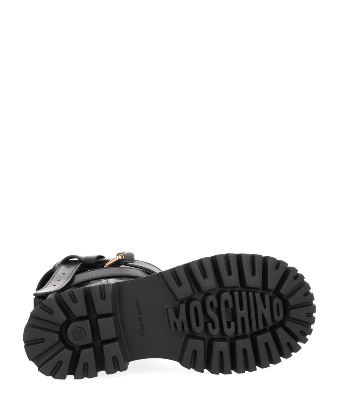 MOSCHINO Черные кожаные ботинки, фото 4