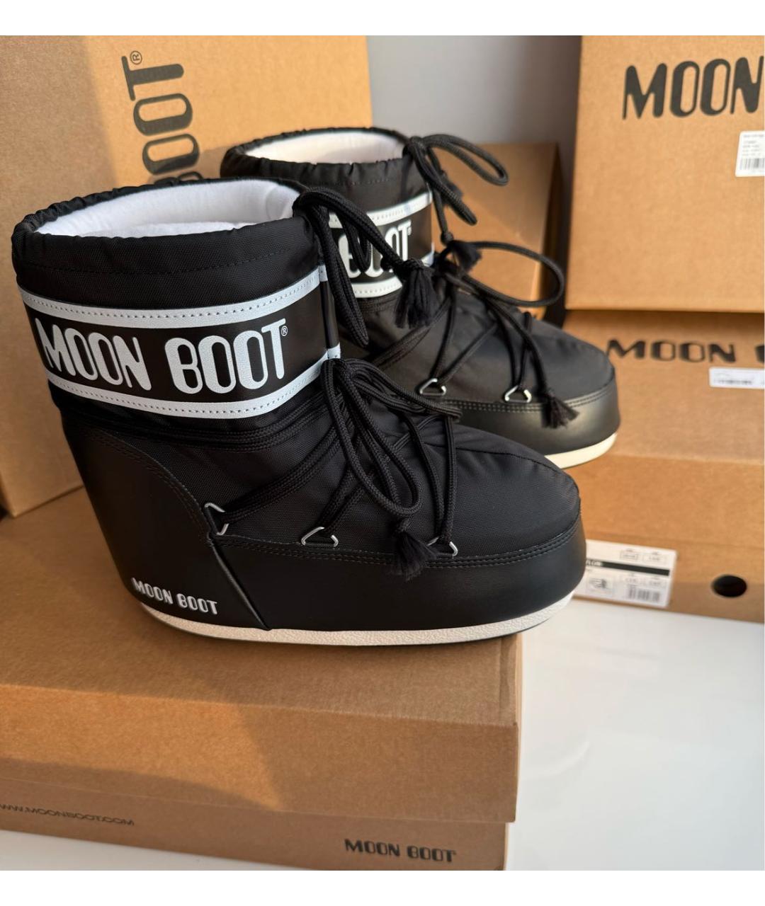 MOON BOOT Черные текстильные ботинки, фото 5