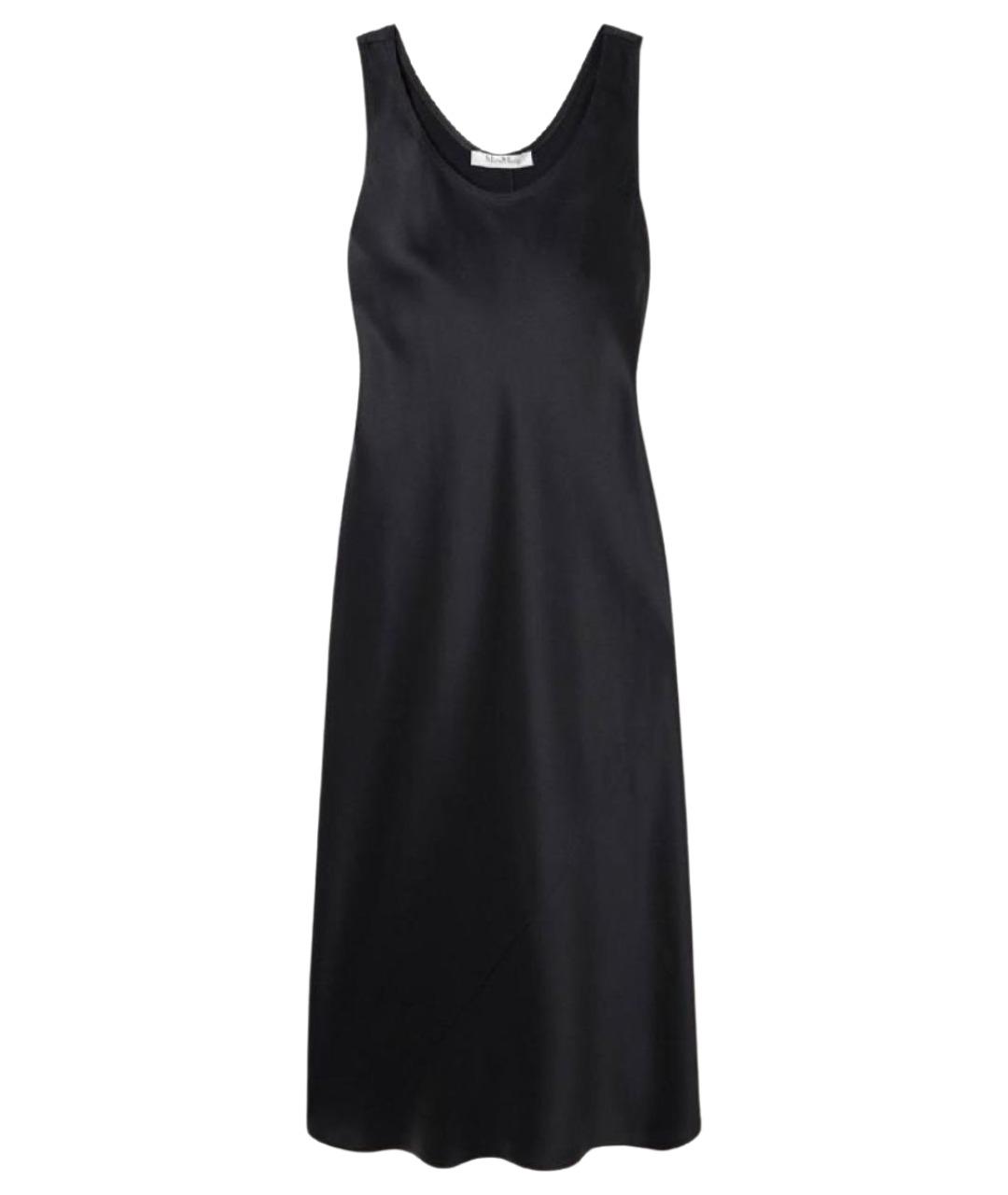 MAX MARA Черное шелковое коктейльное платье, фото 1