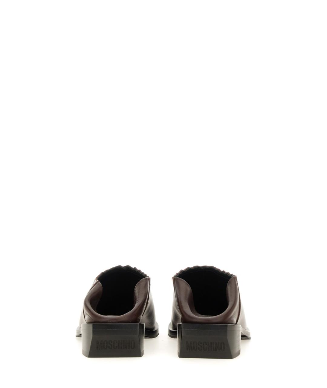 MOSCHINO Коричневые кожаные лоферы, фото 3