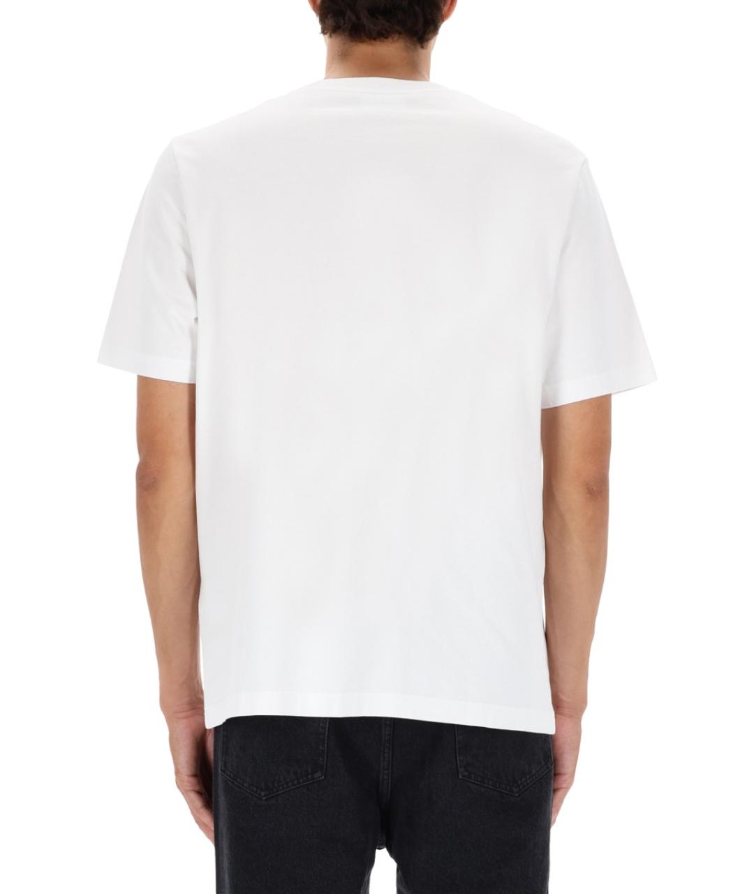MAISON KITSUNE Белая хлопковая футболка, фото 3