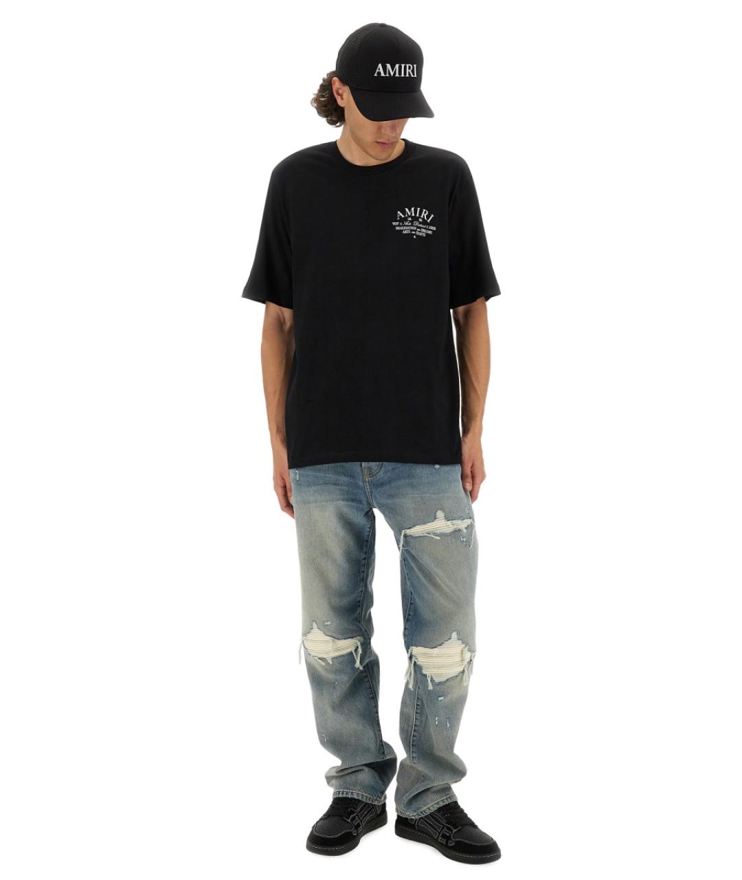 AMIRI Черная хлопковая футболка, фото 2