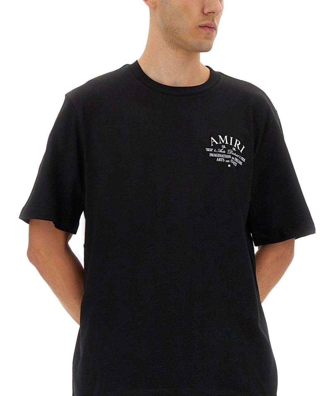 AMIRI Черная хлопковая футболка, фото 4