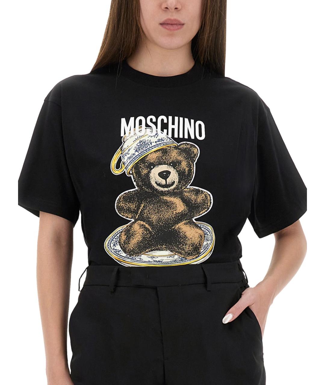 MOSCHINO Черная хлопковая футболка, фото 5