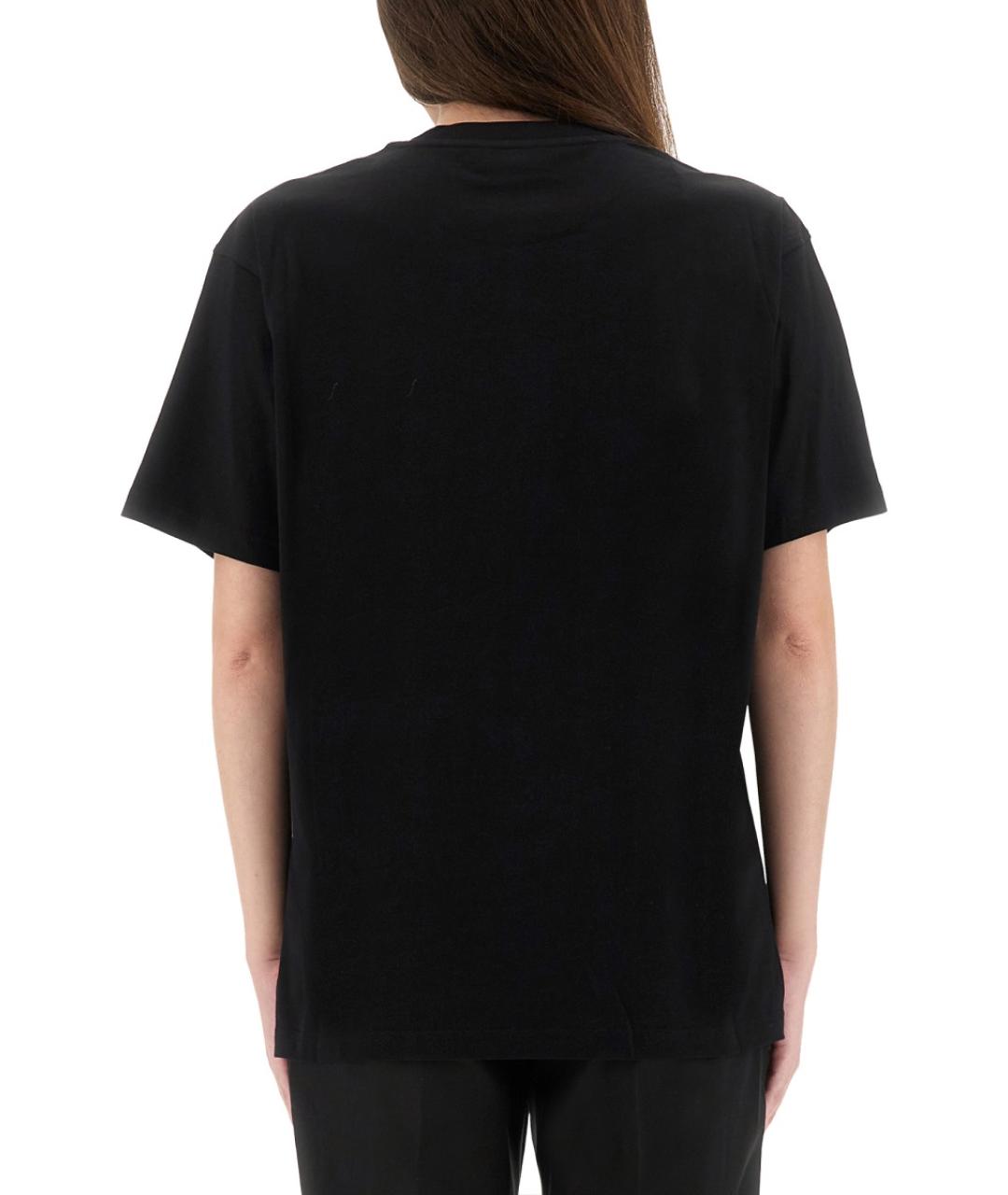 MOSCHINO Черная хлопковая футболка, фото 4