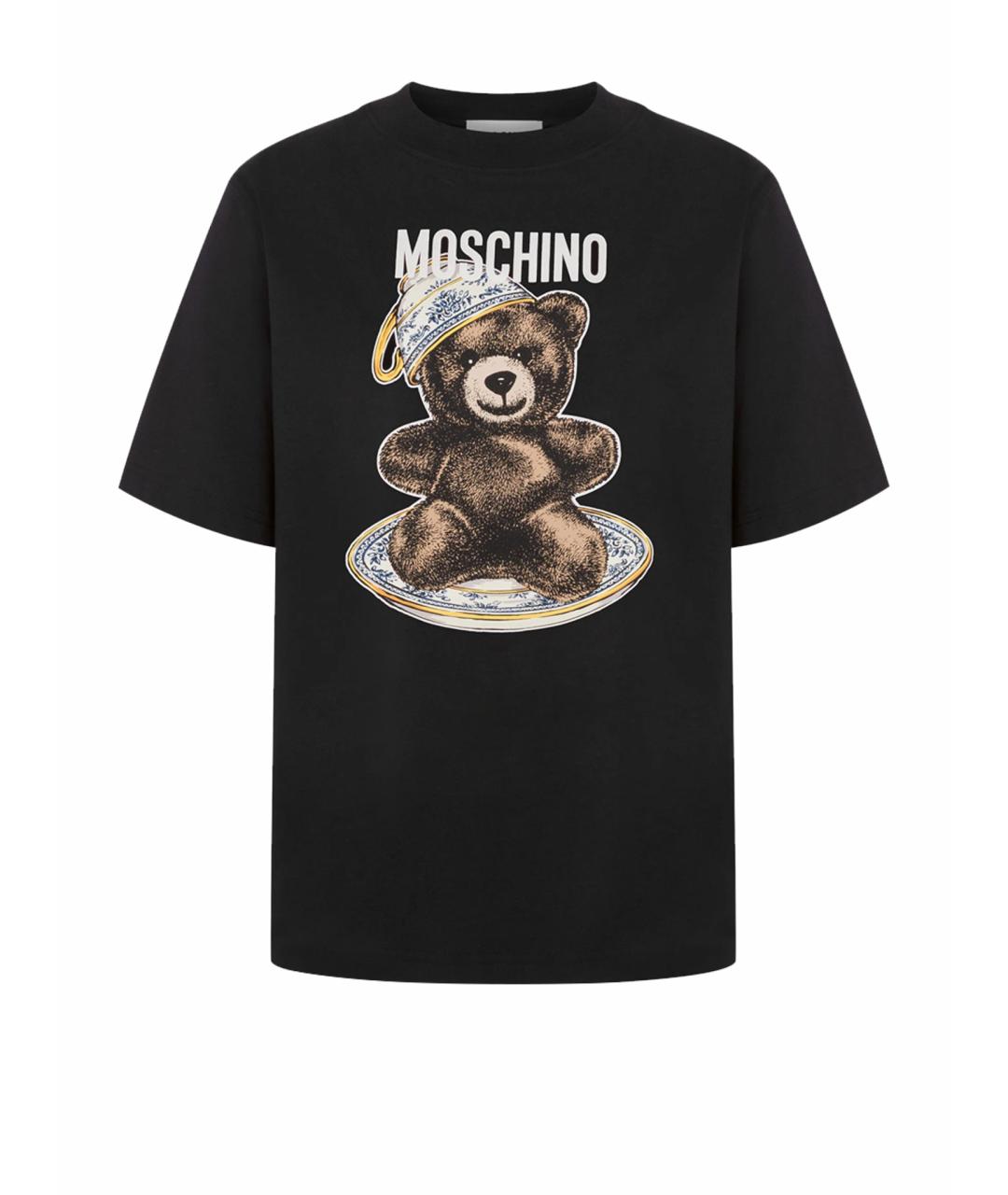 MOSCHINO Черная хлопковая футболка, фото 1