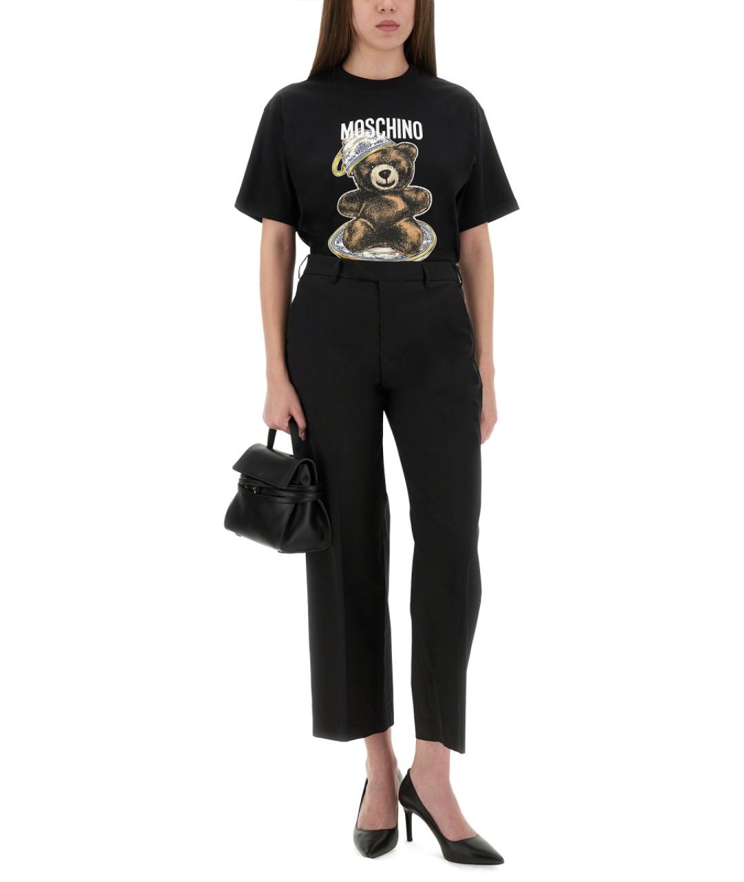 MOSCHINO Черная хлопковая футболка, фото 3