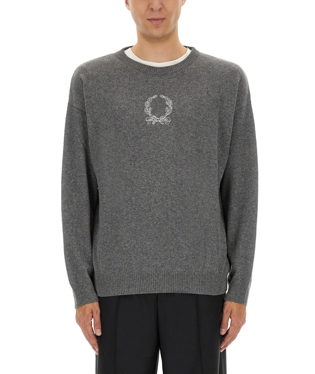 MOSCHINO Серый шерстяной джемпер / свитер, фото 5