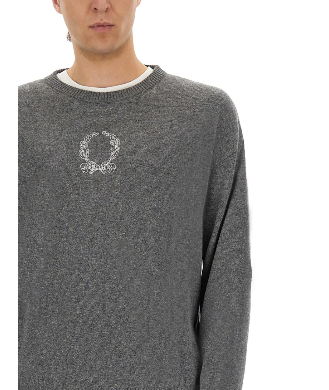 MOSCHINO Серый шерстяной джемпер / свитер, фото 4