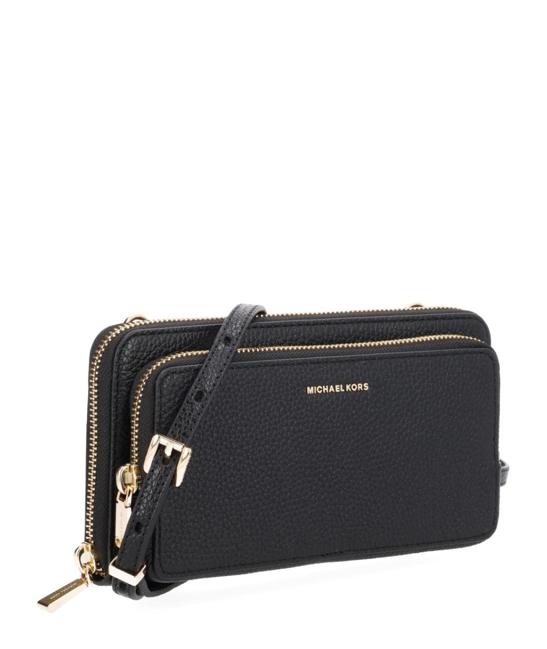 MICHAEL KORS Черная кожаная сумка через плечо, фото 2