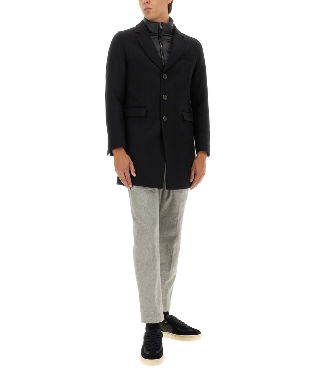 HERNO Черное шерстяное пальто, фото 2
