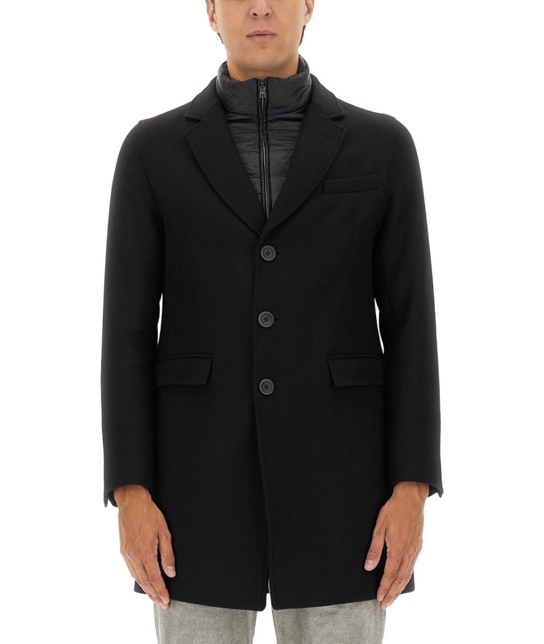 HERNO Черное шерстяное пальто, фото 5